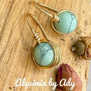 Gold turquoise earrings